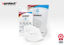 Lade das Bild in den Galerie-Viewer, Vprotect recycelbare und klimaneutral hergestellte Filtrierende Halbmaske FFP2 NR. Packung à 25 Stück. Preis/Box: € 12,25 (0,49 €/Stück)
