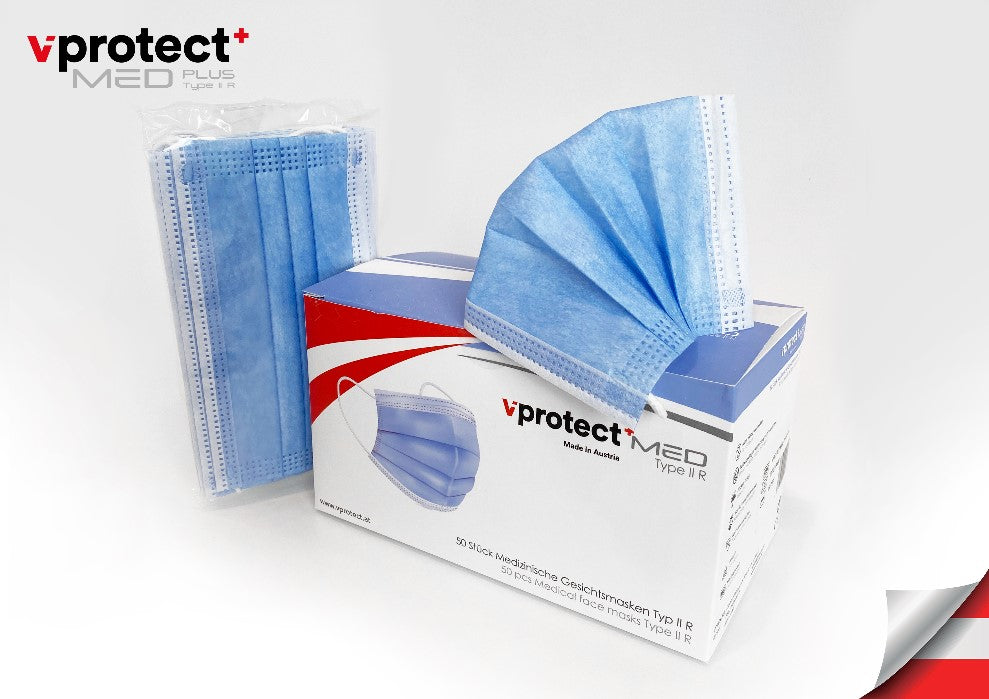 Verpackung der Vprotect MED TYPE II R - medizinische Maske