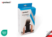 Lade das Bild in den Galerie-Viewer, Verpackung des latexfreien Vprotect Rückenstabilisators für Damen und Herren universell einstellbar und in verschiedenen Größen erhältlich.
